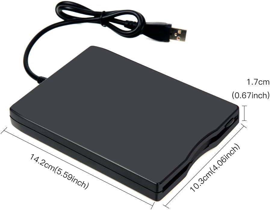 Diskettenlaufwerk, USB, 3,5 Zoll, tragbar, 1,44 MB FDD, für Laptops mit Windows 10/7/8/XP/Vista, Plu