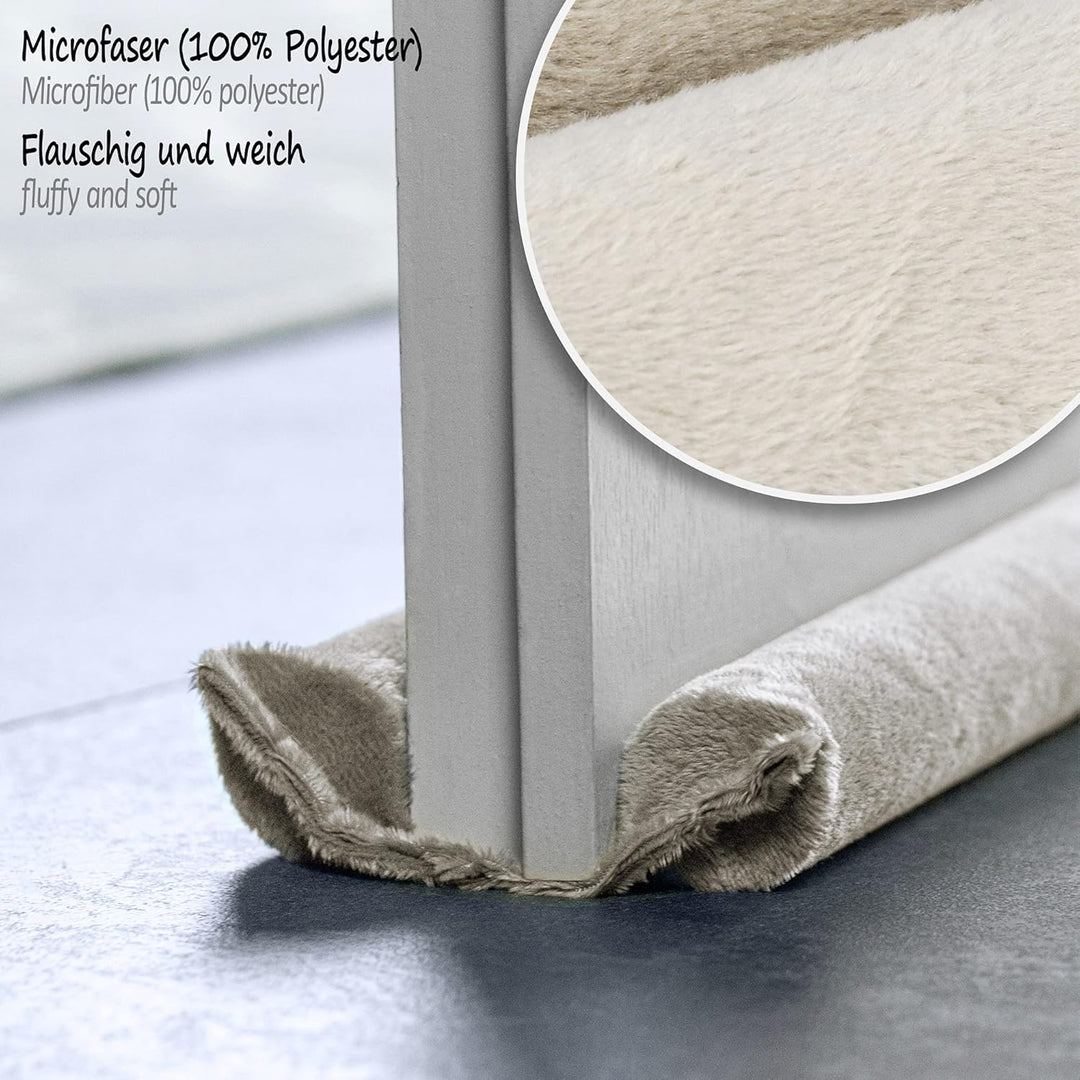 com-four® 2X Zugluftstopper für die Tür - Mikrofaser Türbodendichtung - Luftzugstopper mit Doppeldic
