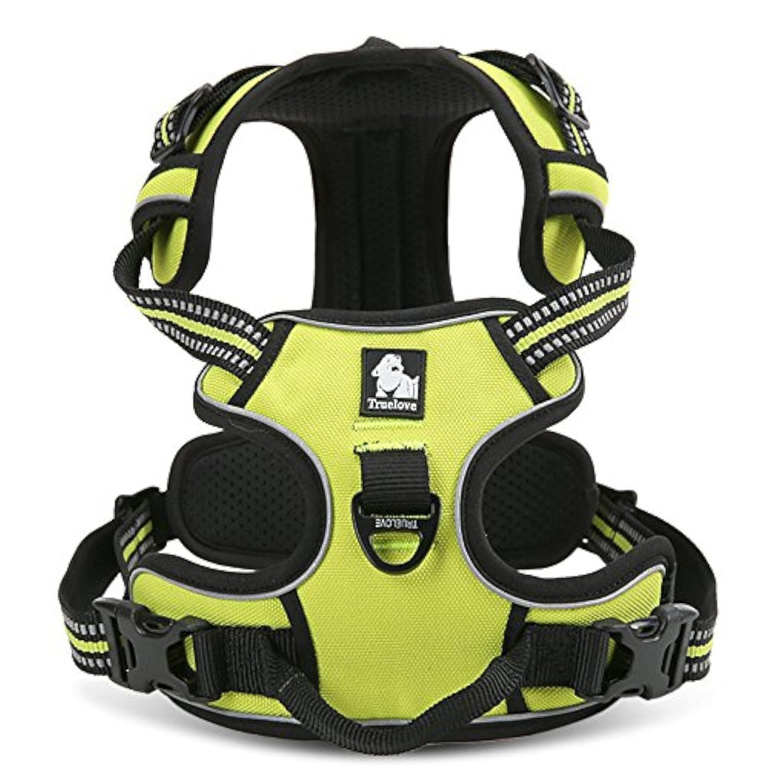 WINHYEPET Truelove Hundegeschirr No-Pull Reflektierendes verstellbar Haustiergeschirr mit 2 Leinencl