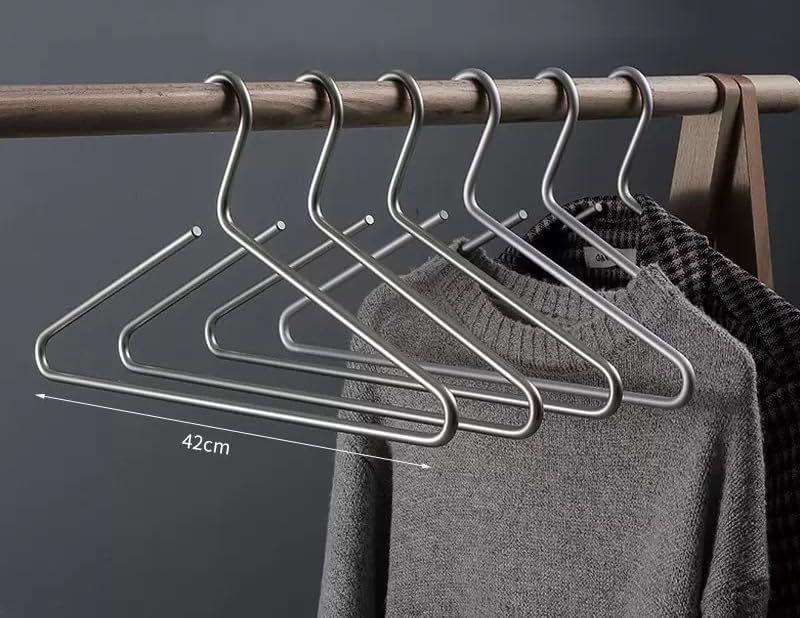 Premium Matte Seide Aluminium Kleiderbügel - 10er Pack, 41,5 cm Extra Glatt & Robust Metall Hemd Kle