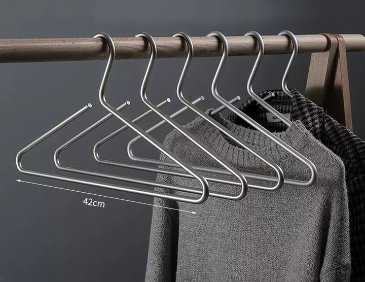 Premium Matte Seide Aluminium Kleiderbügel - 10er Pack, 41,5 cm Extra Glatt & Robust Metall Hemd Kle