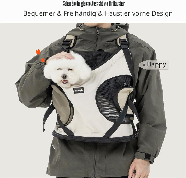 NATUYA Hundetragetasche für kleine Hunde, Haustier-Tragetasche mit gepolsterter Bodenmatte, 2 Reissv