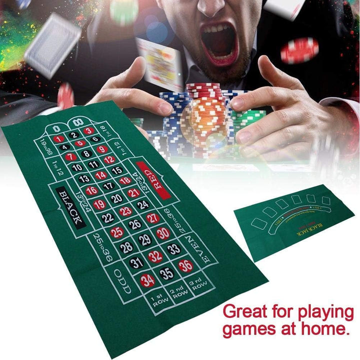 LuukUP Roulette Tischdecke-wasserdichter Tisch mit Blackjack- und Roulette-doppelseitige Muster Spie