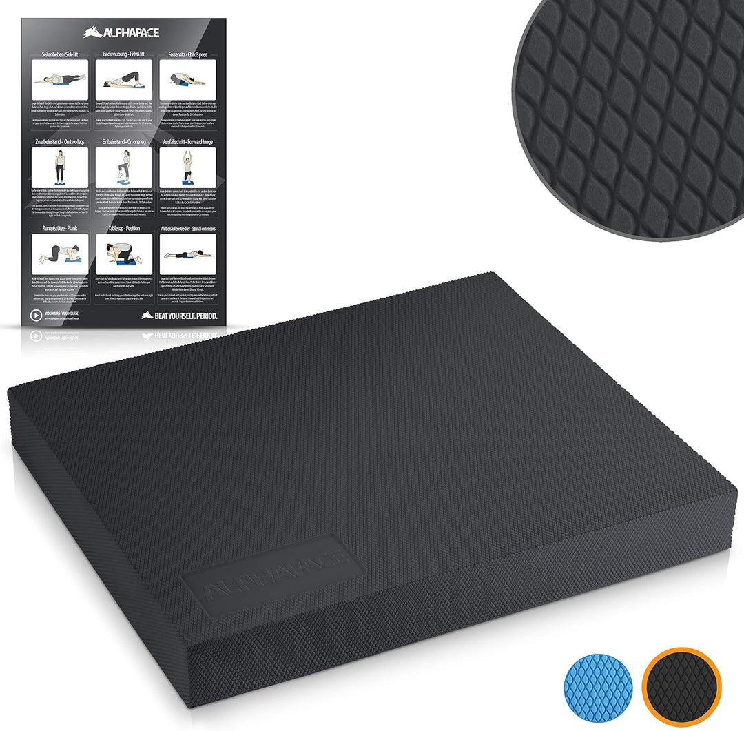 ALPHAPACE Balance Pad inkl. gratis Übungsposter - Innovatives Balance-Kissen für optimales Ganzkörpe