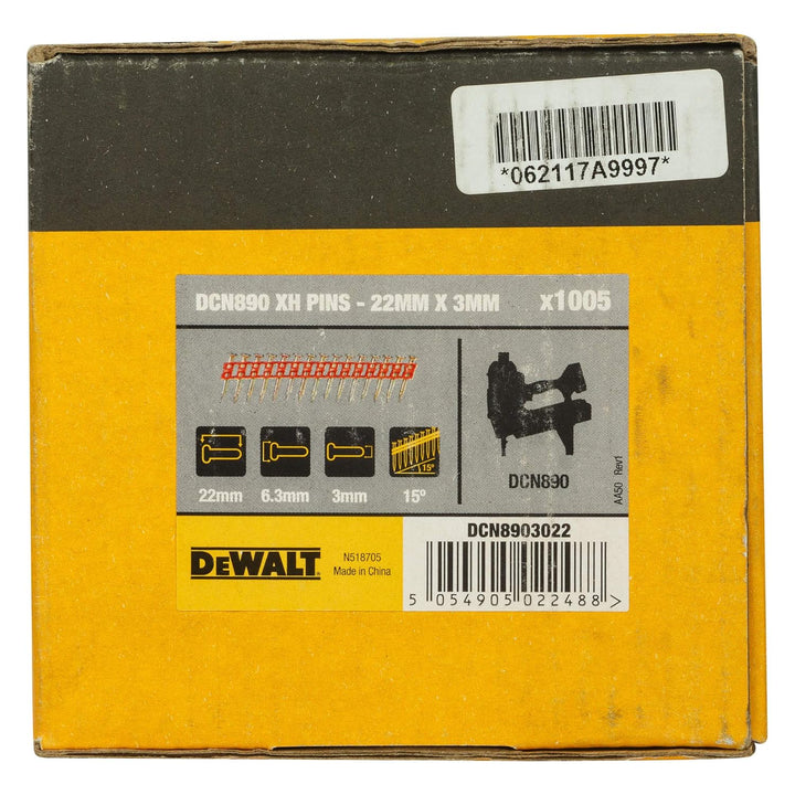 Dewalt XH-Nägel DCN8903022 (verzinkte, für Beton und Stahl, 22 x 3mm, passend zu Dewalt 18 Volt Akku