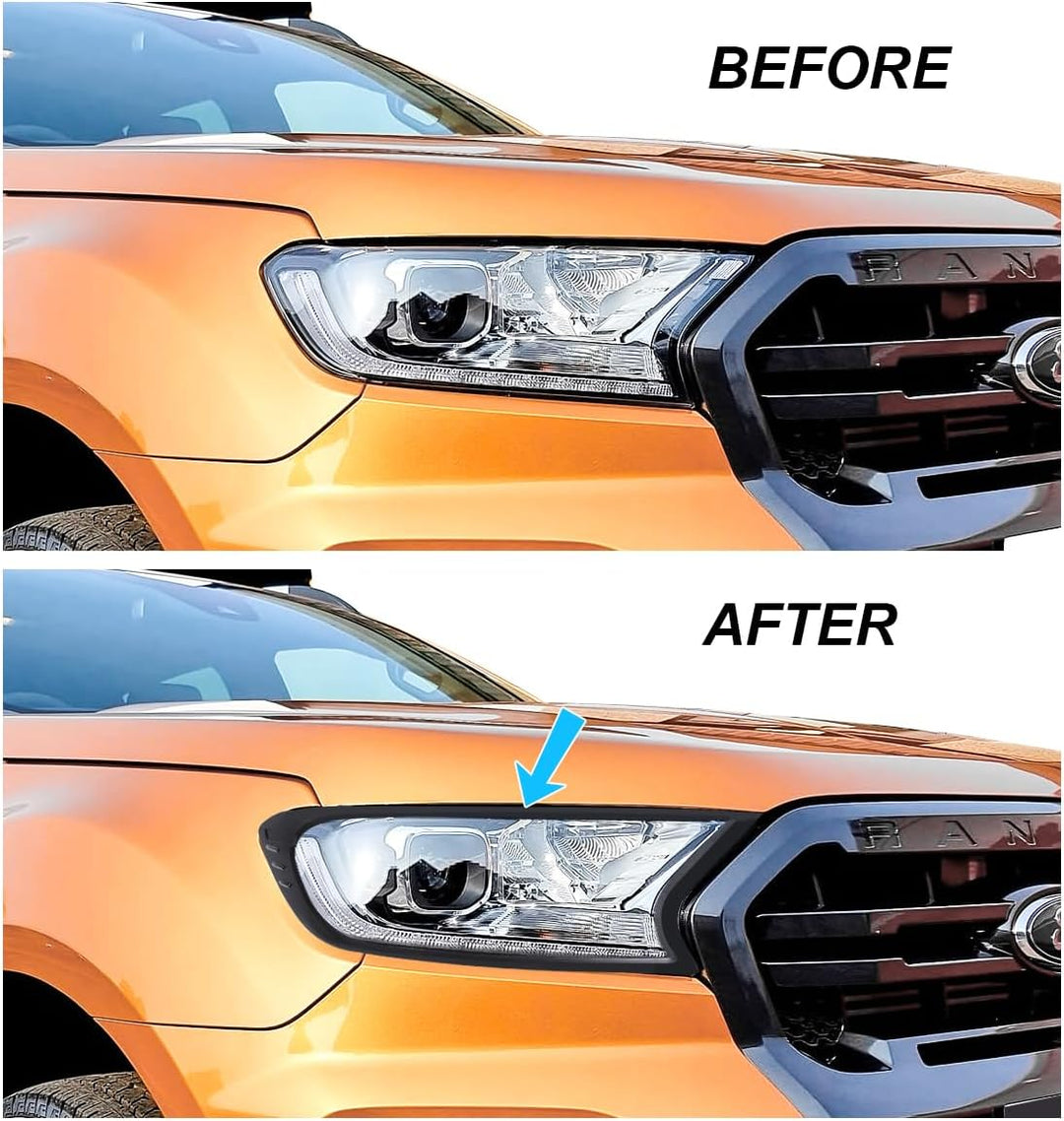 JHCHAN Scheinwerferabdeckung Frontlampe Schutzabdeckung für Ford Ranger T7 T8 2015-2022 Wildtrak XL
