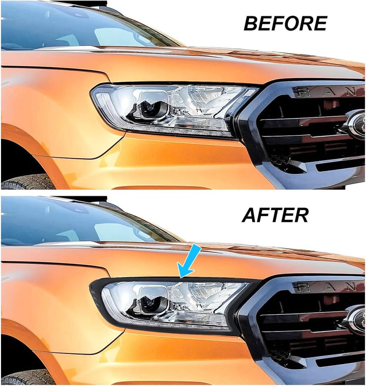 JHCHAN Scheinwerferabdeckung Frontlampe Schutzabdeckung für Ford Ranger T7 T8 2015-2022 Wildtrak XL