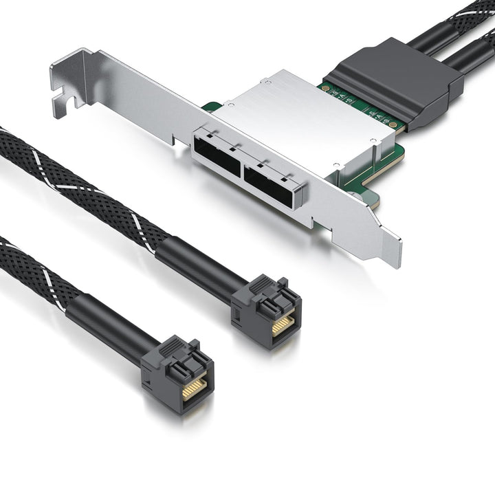 10Gtek MiniSAS HD SFF-8643 to SFF-8088 Dual-Channel Adapter Cable, 12Gbps/6Gbps SAS 3.0/2.0, 30AWG f