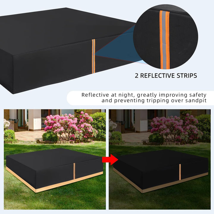Sandkasten Abdeckplane 125 * 125 * 20cm Sandkasten Abdeckung Plane Sandkastenplane Abdeckung für San