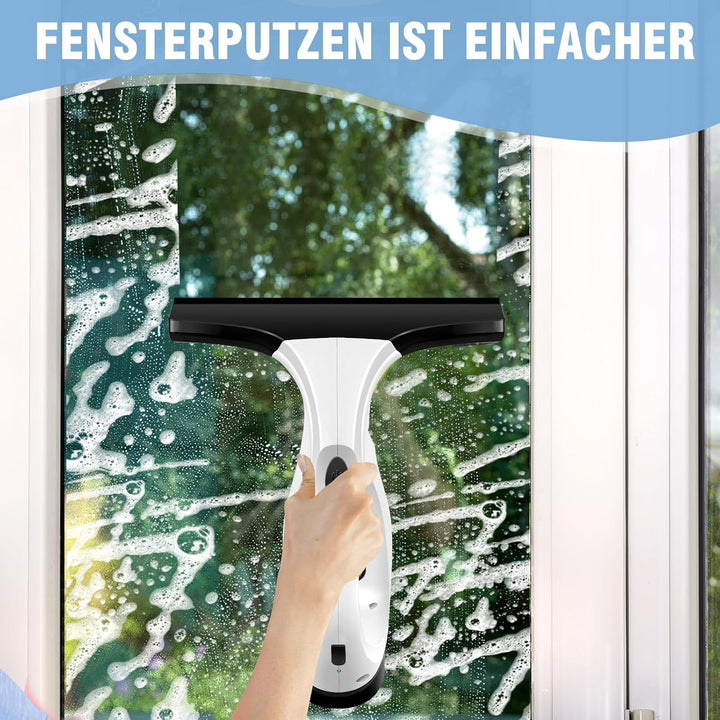 HSHa 3 in 1 Fenstersauger, kabelloser Handstaubsauger für Fenster, Spiegel, Duschen, 28 cm Gummiwisc