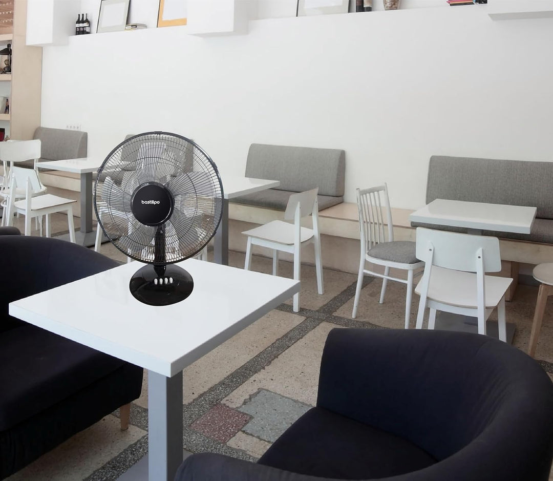 Bastilipo – 30 cm Tischventilator, 35 W Leistung, 3 Geschwindigkeiten, Modell Roche