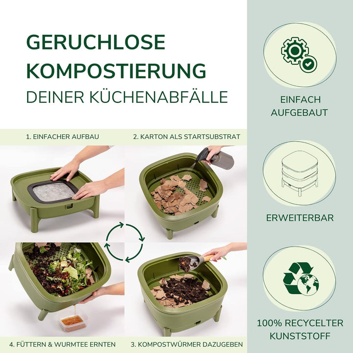 Natursache Ersatzetage für Wurmkomposter kaufen: Klein & Indoor | Wurmkiste für Balkon & Garten - St