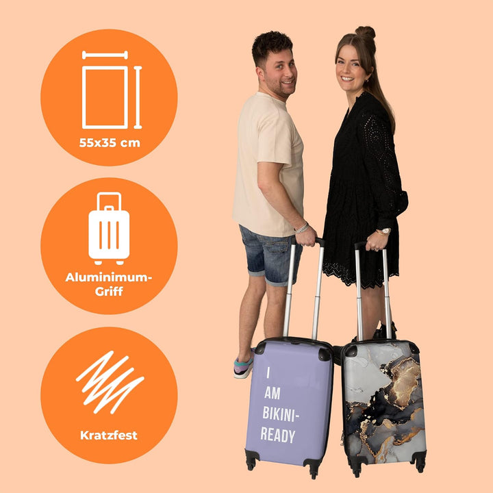 NoBoringSuitcases.com® Koffer Handgepäck Trolley Rollkoffer Kleine Reisekoffer mit 4 Rollen - Ich Bi