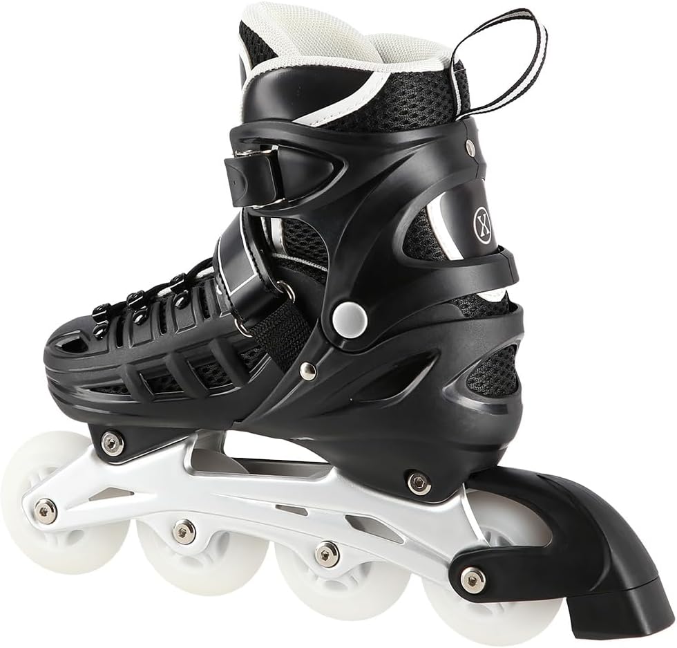 LED 4-in-1 Inline-Rollschuhe Triskates Schlittschuhe mit einstellbarer Grösse 31–42 Inlines ABEC7 fü