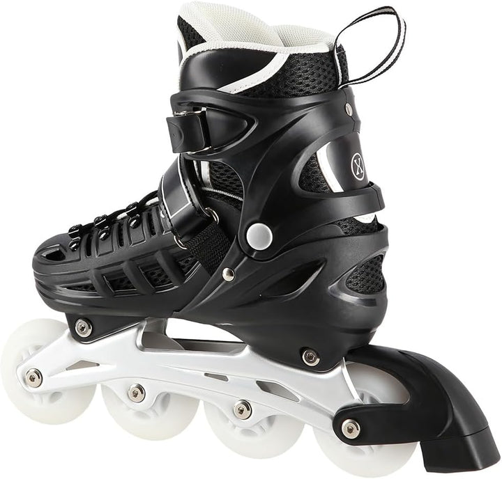 LED 4-in-1 Inline-Rollschuhe Triskates Schlittschuhe mit einstellbarer Grösse 31–42 Inlines ABEC7 fü