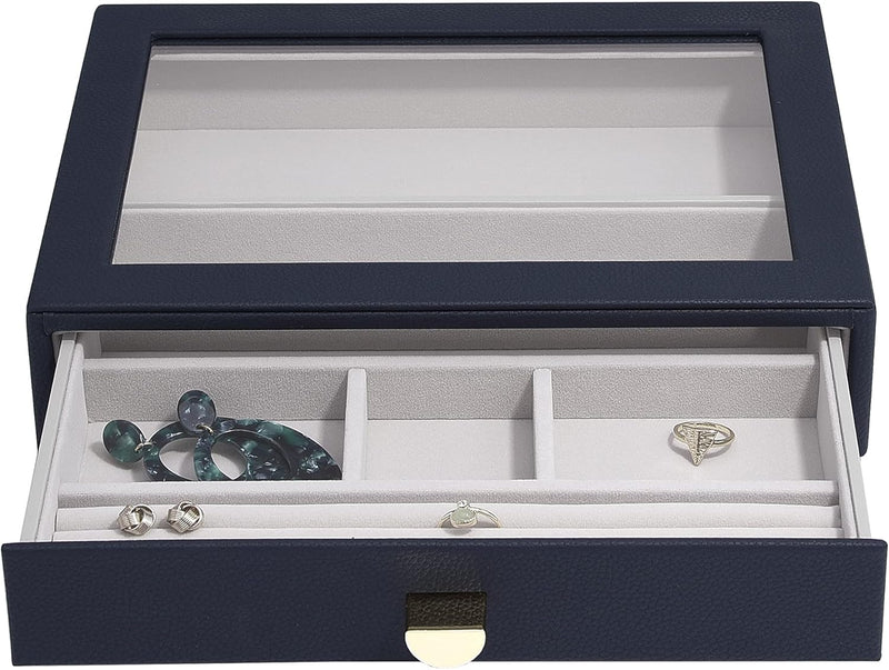 Stackers Navy Pebble Classic Jewellery Box Display Drawer, Navy