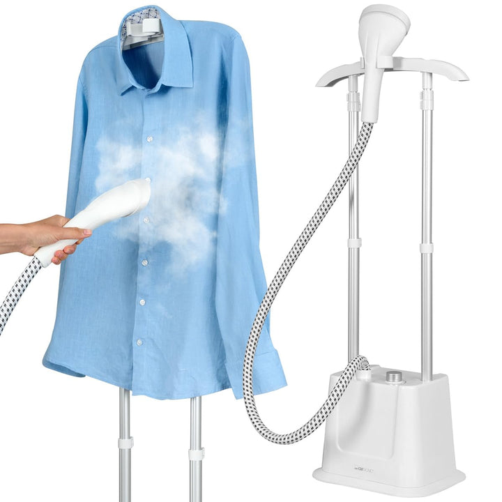 Clatronic® Stand-Dampfglätter | schnell einsatzbereit | Abnehmbarer 1,2 Liter Wassertank | bis zu 60