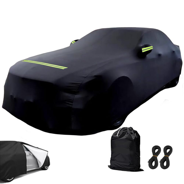 Autoabdeckung Winter Vollgarage Auto Abdeckplane Staubdicht Wasserdicht Autohülle Autoplane Schwarz
