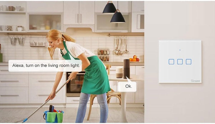 Sonoff Touch-Schalter T2 2C WiFi Marke, weiss, Modern