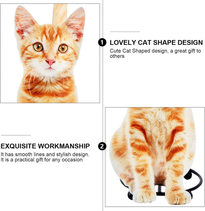 HEMOTON Stehender Rollenhalter Küchenpapierhalter Orange Katze Figur Eisen Kunst Toilettenpapierhalt