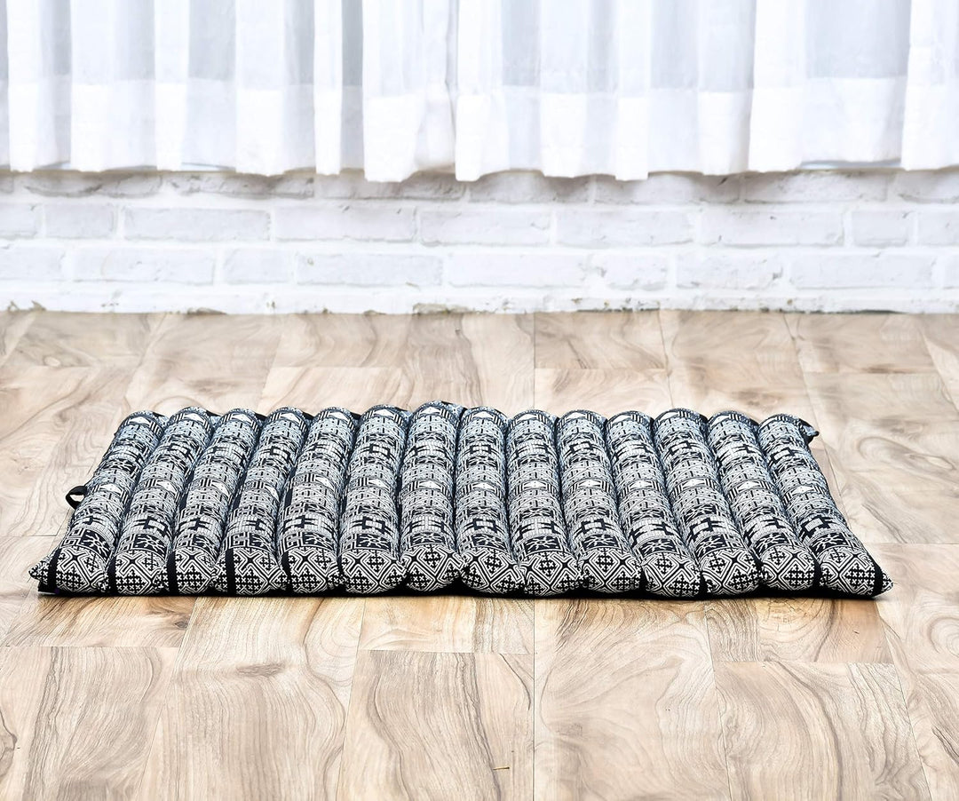 Leewadee Zabuton Rollbare Meditations-Matte Tragbare Sitzmatte Ökologisches Naturprodukt, Kapok, 69