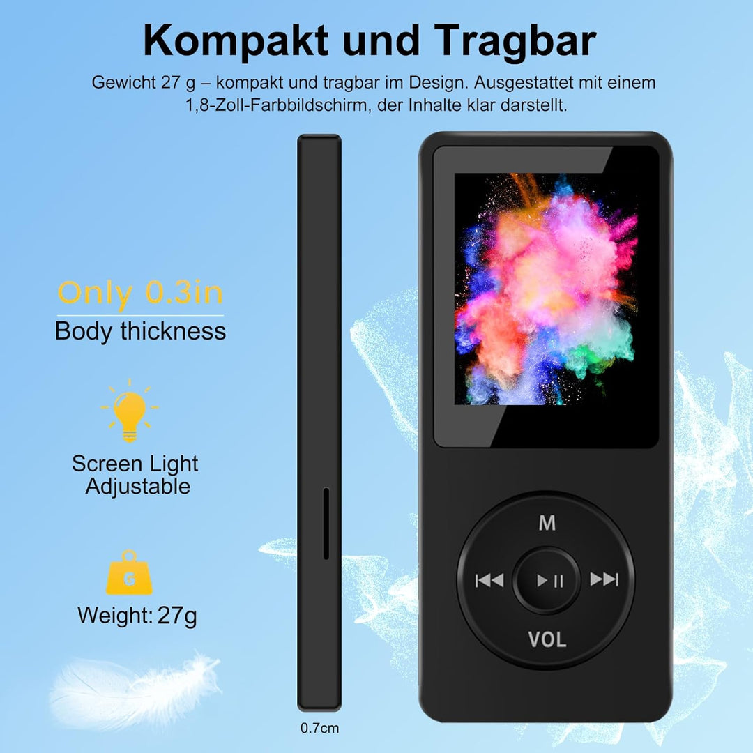 MP3 Player Bluetooth, Wodgreat Kinder MP4 / MP3-Player mit 32GB SD Karte Verlustfreier Musik Player