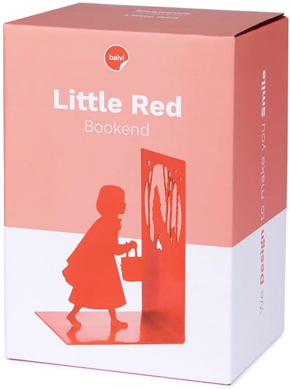 balvi Buchstütze Little Red Farbe Rot Basierend auf dem Märchen Rotkäppchen und der Wolf Metall