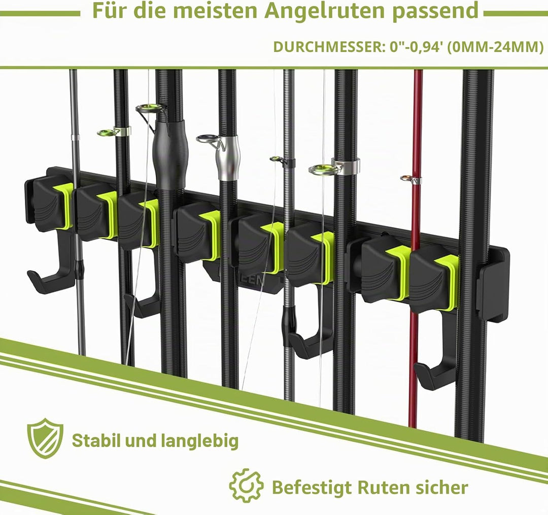 Angelrutenhalter für Garage mit Federgriff Design, Fishing Rod Rack Wand Angel Rutenhalter Vertikale