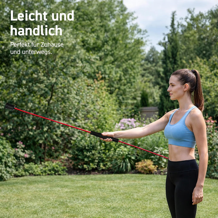 MSPORTS Schwingstab Premium 160 cm – Fitness Swingstick aus Fiberglas für Ganzkörpertraining in Rot