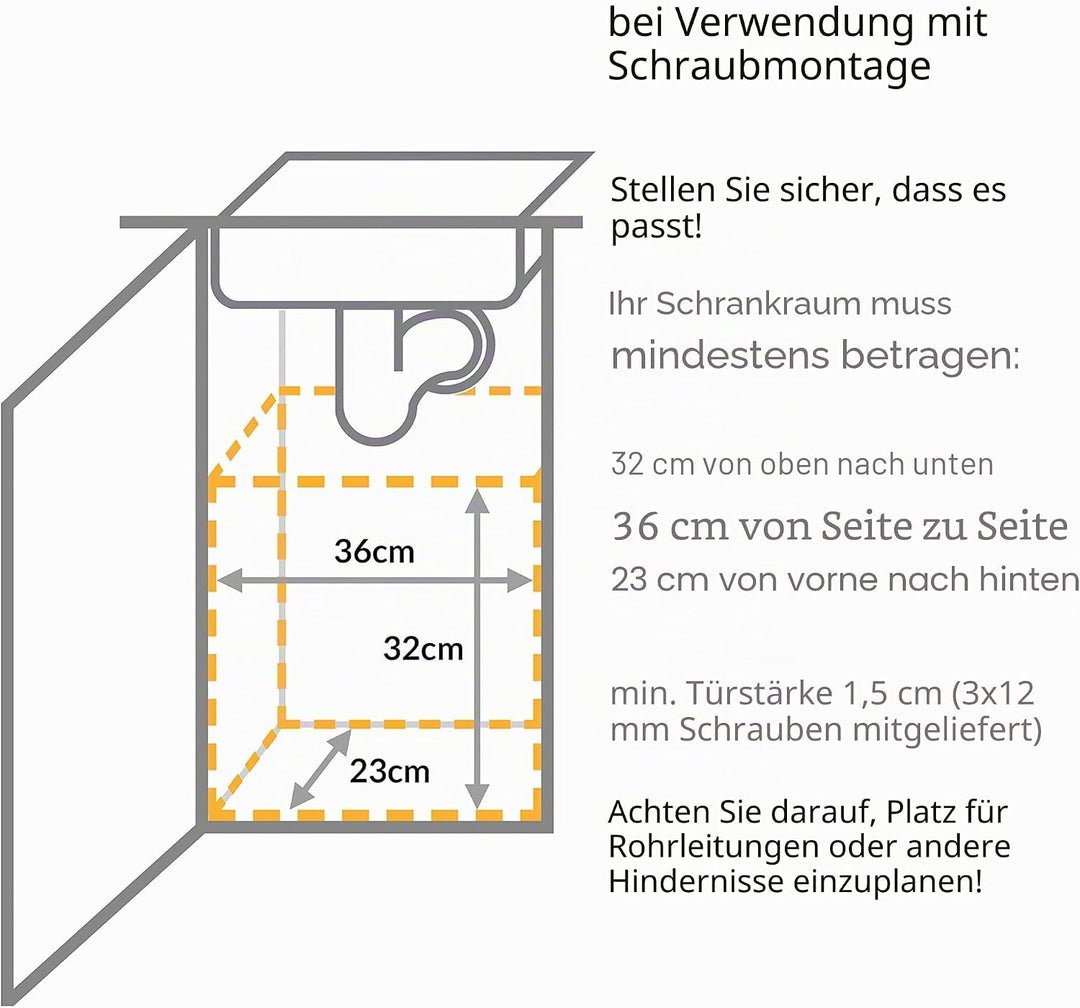 simplehuman CW1643 10 Liter, Schrank Abfalleimer, Hängender Mülleimer mit Deckel Küche Küchenmülleim