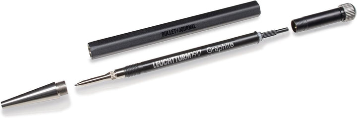 LEUCHTTURM1917 370243 Drehgriffel Nr. 2 - Bullet Journal Edition, Druckbleistift, HB, Schwarz, Schwa