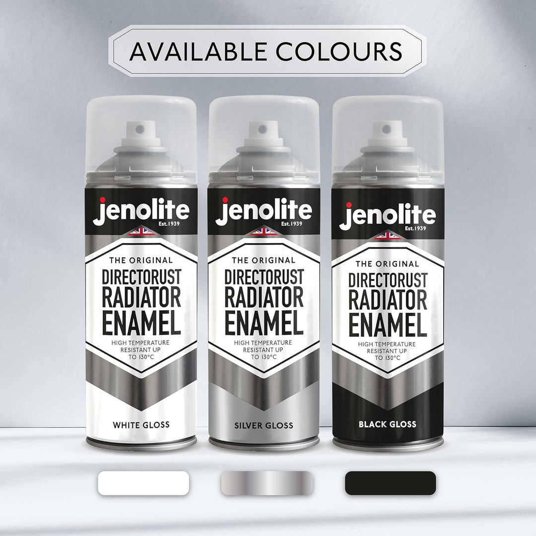JENOLITE Heizkörperlack | Emaille-Sprühfarbe für Heizkörper | Schwarz glänzend | 3 x 400ml 3 Schwarz