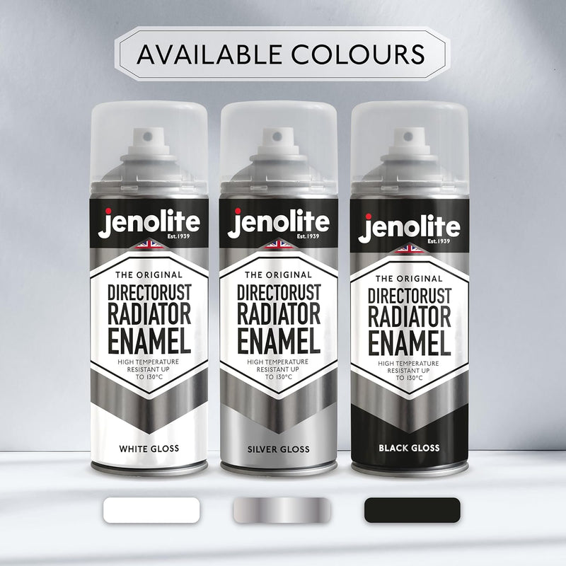 JENOLITE Heizkörperlack | Emaille-Sprühfarbe für Heizkörper | Schwarz glänzend | 3 x 400ml 3 Schwarz