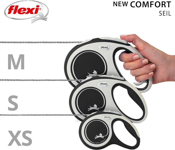 flexi Hundeleine, ausziehbar, mit weichem Griff, 3 m / 5 m / 8 m / 8 m / 8-20 kg, 4000498042847, Sch