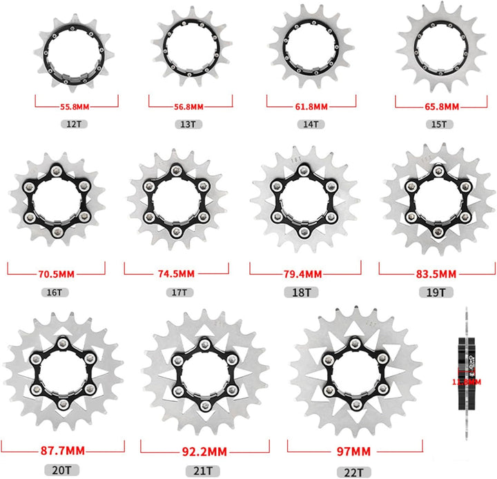 Singlespeed Umrüstsatz Fixie-Kassette 12T13T/14T/15T/16T/17T/18T/19T/20T/21T/22T MTB Einzel-Gang Umb