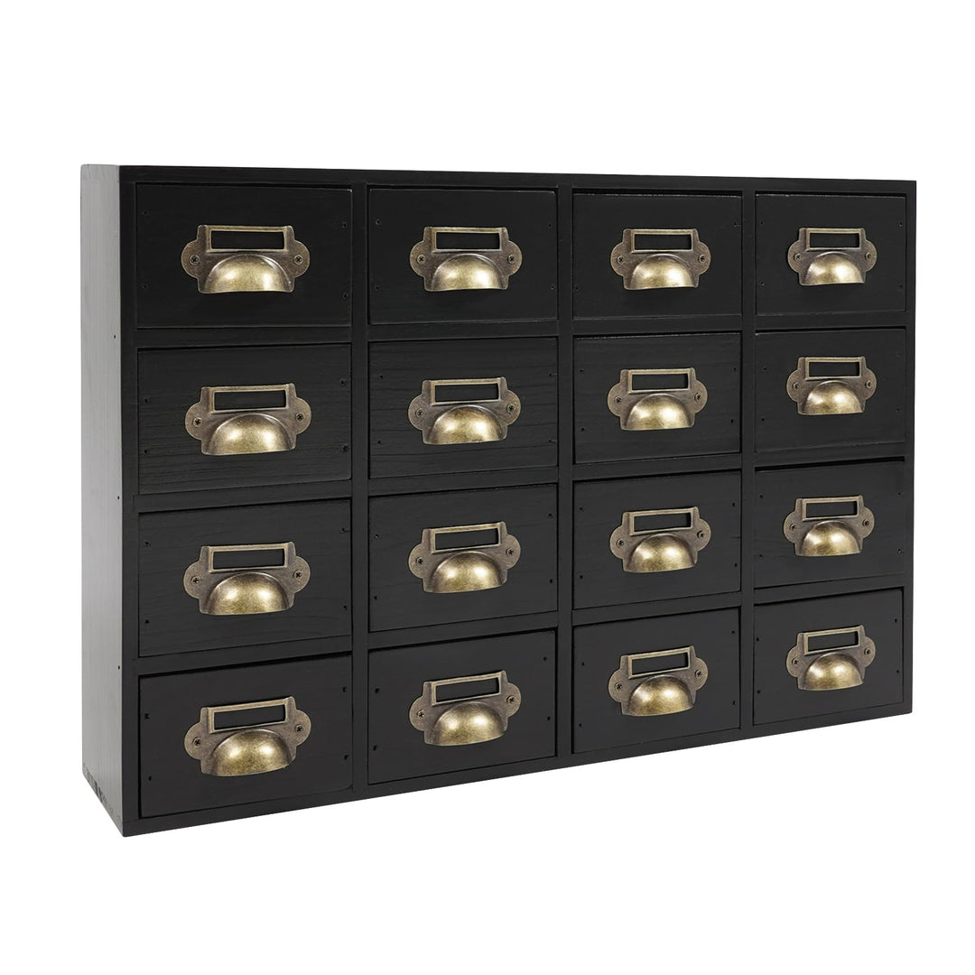 Garbenat Holz Schubladenbox 4 X 4 Stufige SchubladenOrganizer Vintage Apothekerschrank mit 16 Schubl