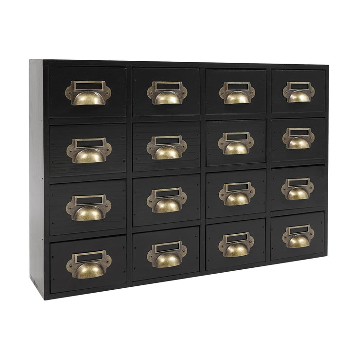 Garbenat Holz Schubladenbox 4 X 4 Stufige SchubladenOrganizer Vintage Apothekerschrank mit 16 Schubl