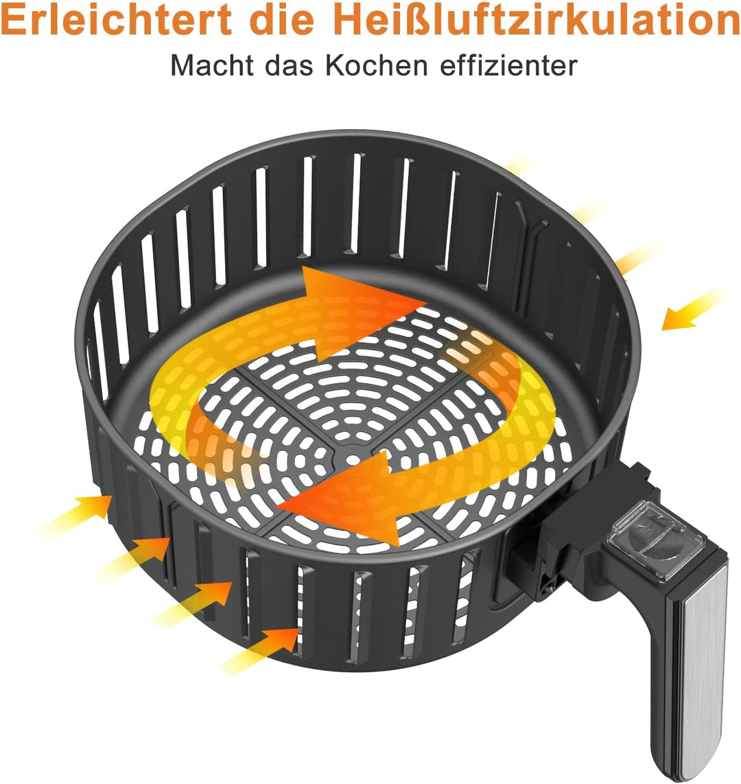 Innsky Heissluftfritteuse Ersatzkorb 5,5 l für Innsky Air Fryer, antihaftbeschichteter Frittierkorb,