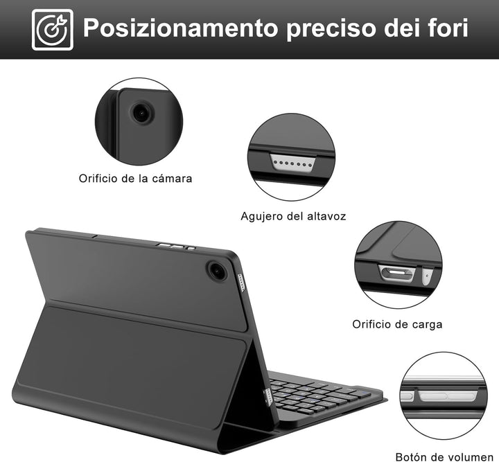 SENGBIRCH Tastaturhülle für Samsung Galaxy Tab A9 Plus 11'' 2023 - QWERTZ Deutsche Tastatur Abnehmba