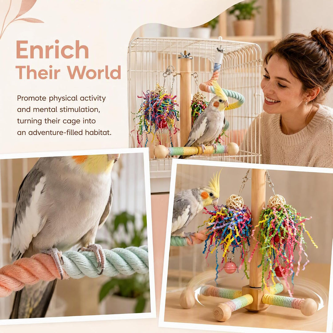 2 Stück Wellensittich Spielzeug, Vogelspielzeug, Papageienspielzeug
