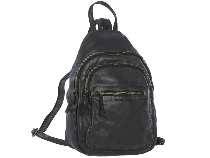 Bear-Design Rucksack Leder Cityrucksack Backpack schwarz für Damen Damenrucksack Frauen City Reise
