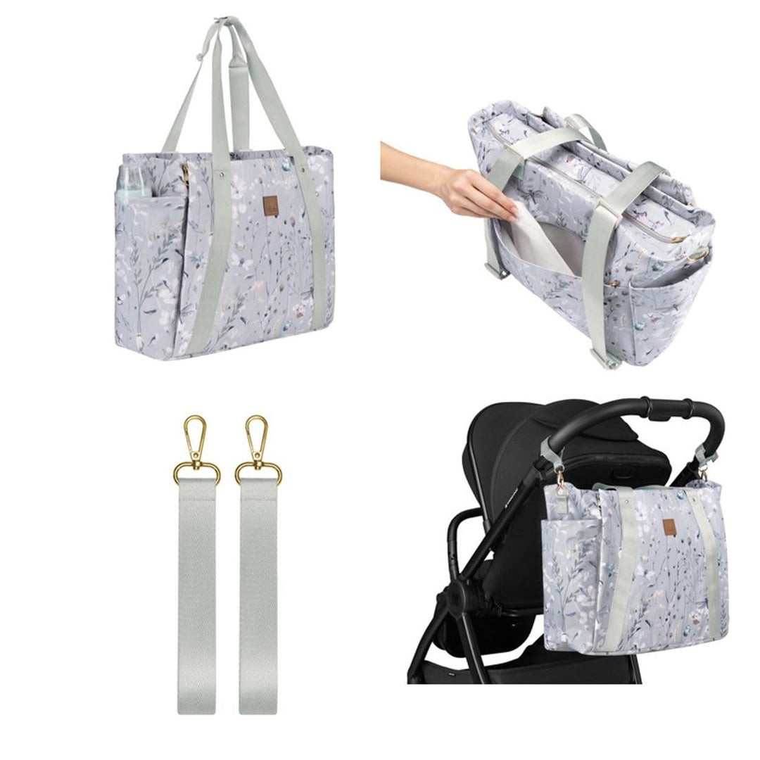 Kikkaboo Wickeltasche Florence Wickelunterlage, Reissverschluss, Flaschentaschen grau, Grau