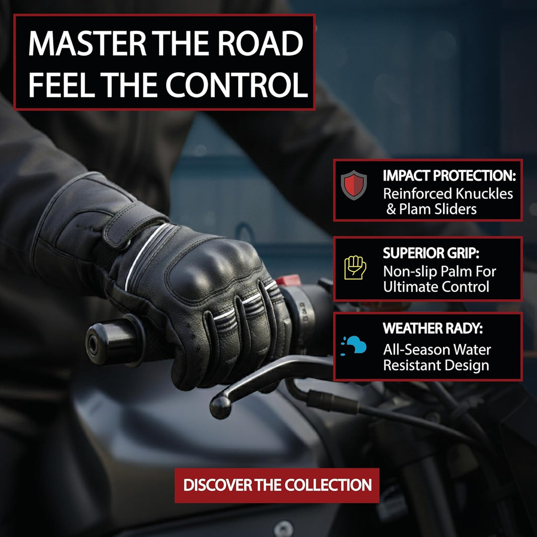 Hand Fellow Echtes Leder Winter Motorradhandschuhe wasserdichte Winter Motorbike Gloves Winddicht To
