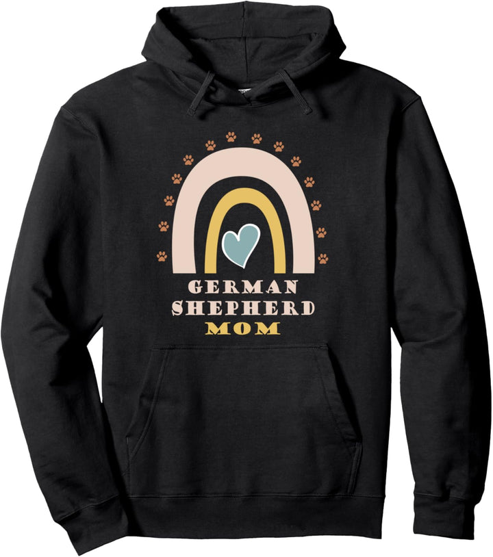 Deutscher Schäferhund Regenbogen Herz mit Hundepfote Damen Pullover Hoodie