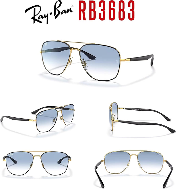 Ray-Ban Herren 0RB3683-90003F-56 Sonnenbrille, Black ON Arista, 56