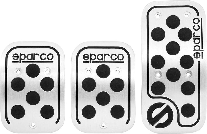 Sparco SPC0406BK ALUMINIUM RACING-PEDALE MIT Rutschfestem Gummi, Schwarz Aluminium + Gummi Single, A