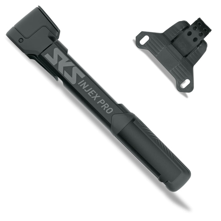 SKS GERMANY INJEX PRO Minipumpe, mit MV-Easy Kopf für AV/SV/DV-Ventile | Fahrradpumpe für Unterwegs,