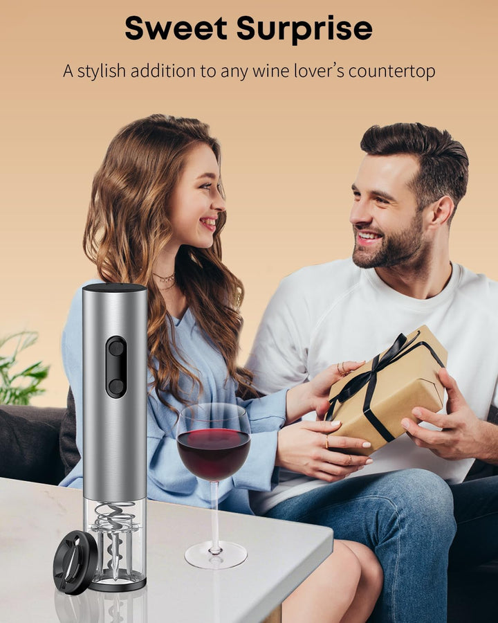 Pawfly Elektrischer Weinflaschenöffner mit Folien Schneider Batteriebetriebener Automatischer Weinöf