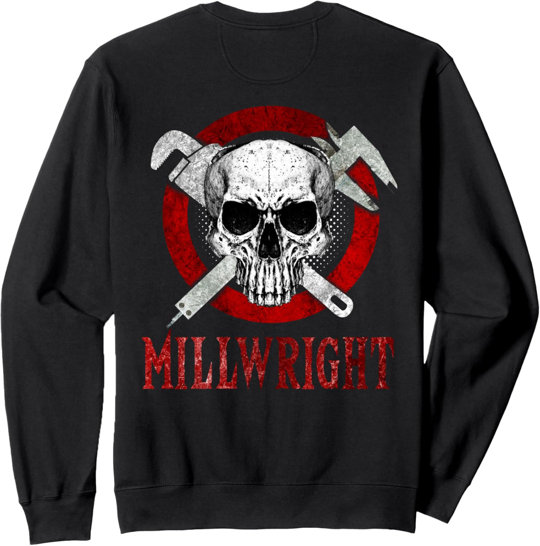 Millwright Bild auf der Rückseite der Kleidung Sweatshirt