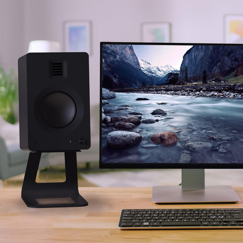 Kanto SE6 Elevated Desktop Speaker Stands for Large Bookshelf Speakers & Full-Size 5”-7” Studio Moni